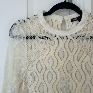 Maje Ecru Lace Mini Dress